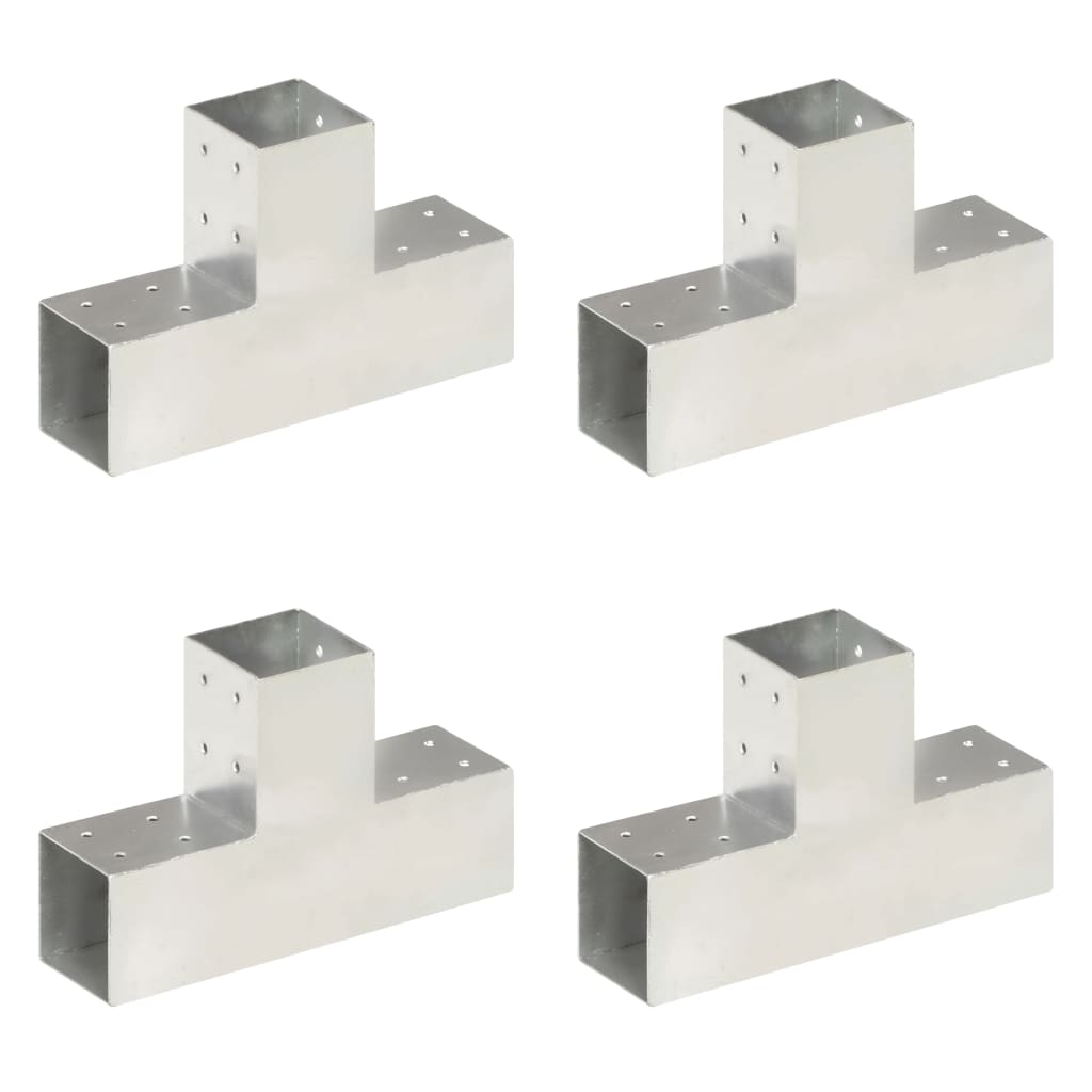 vidaXL Base para poste em forma de L 71x71 mm metal galvanizado
