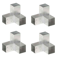 vidaXL Base para poste em forma de L 71x71 mm metal galvanizado