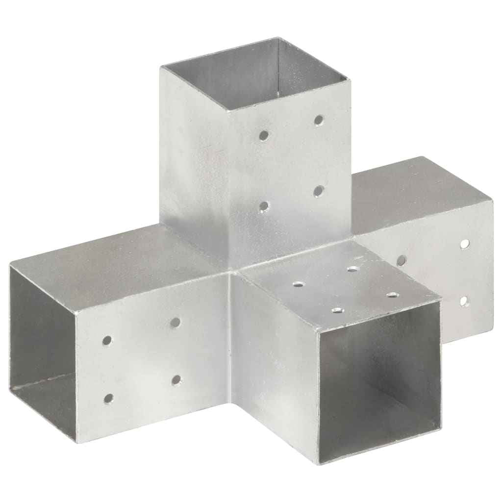 vidaXL Base para poste em forma de L 71x71 mm metal galvanizado