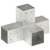 vidaXL Base para poste em forma de L 71x71 mm metal galvanizado