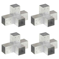 vidaXL Base para poste em forma de L 71x71 mm metal galvanizado