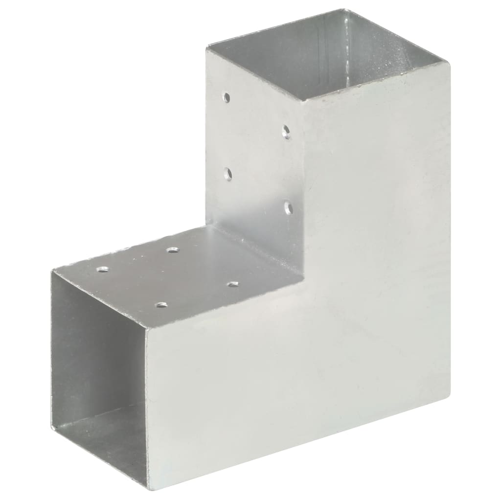 vidaXL Base para poste em forma de L 71x71 mm metal galvanizado