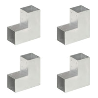 vidaXL Base para poste em forma de L 71x71 mm metal galvanizado