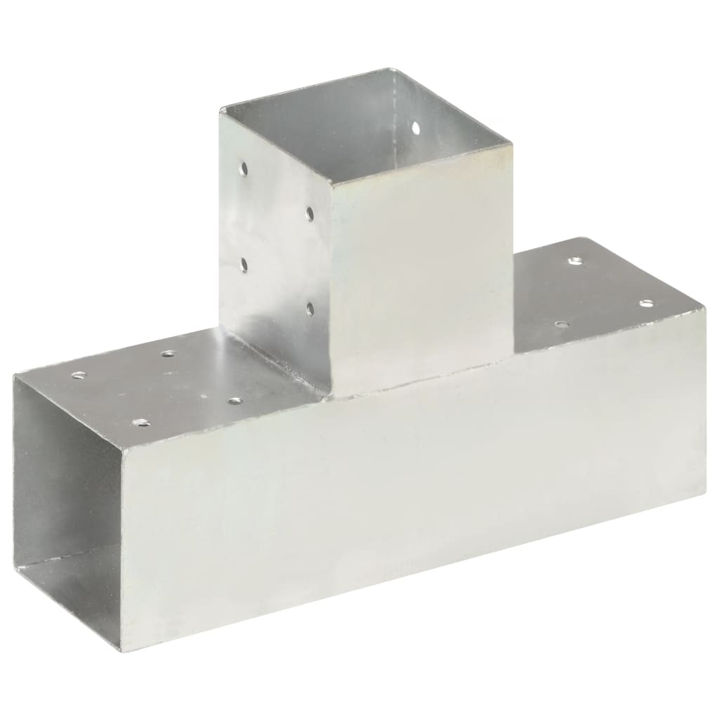 vidaXL Base para poste em forma de L 71x71 mm metal galvanizado