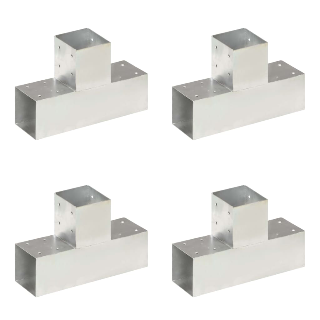 vidaXL Base para poste em forma de L 71x71 mm metal galvanizado