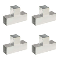 vidaXL Base para poste em forma de L 71x71 mm metal galvanizado