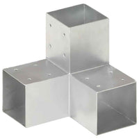 vidaXL Base para poste em forma de L 71x71 mm metal galvanizado
