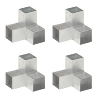 vidaXL Base para poste em forma de L 71x71 mm metal galvanizado