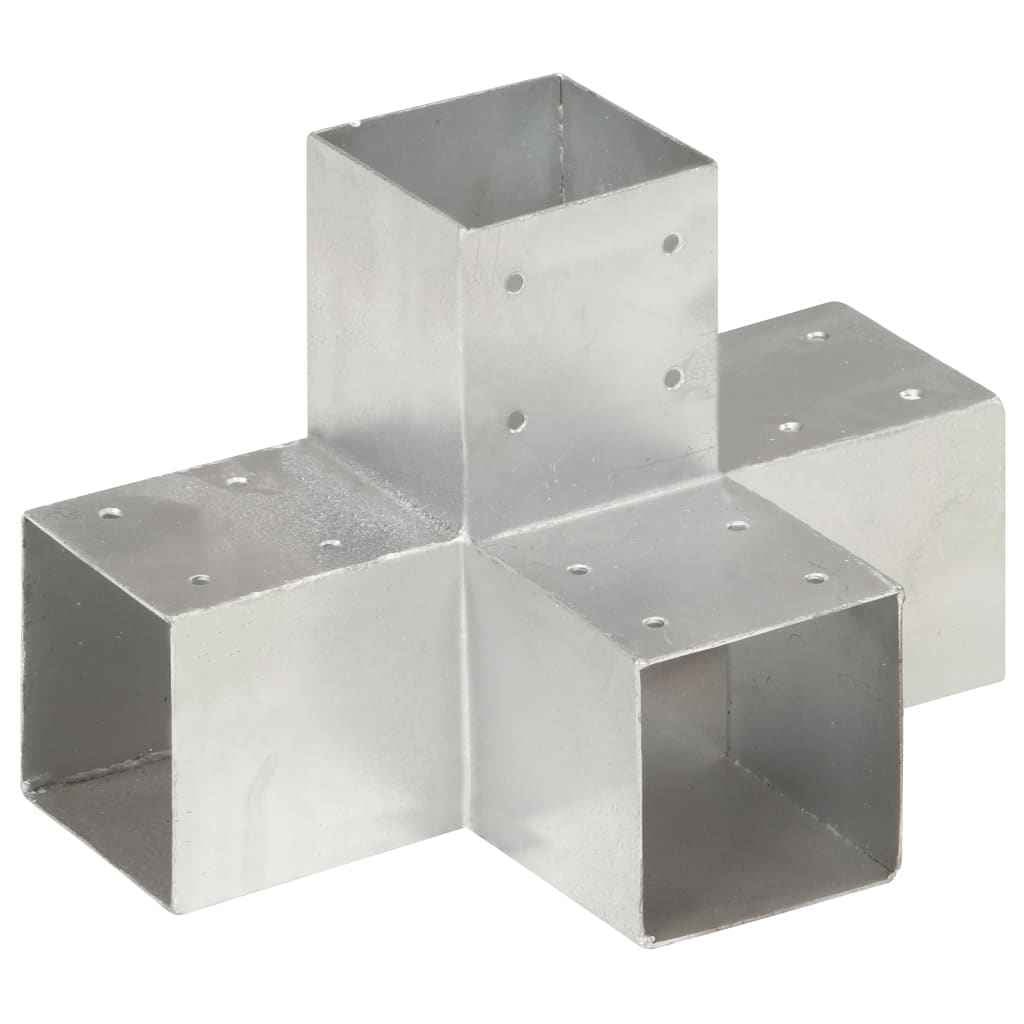 vidaXL Base para poste em forma de L 71x71 mm metal galvanizado