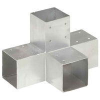 vidaXL Base para poste em forma de L 71x71 mm metal galvanizado