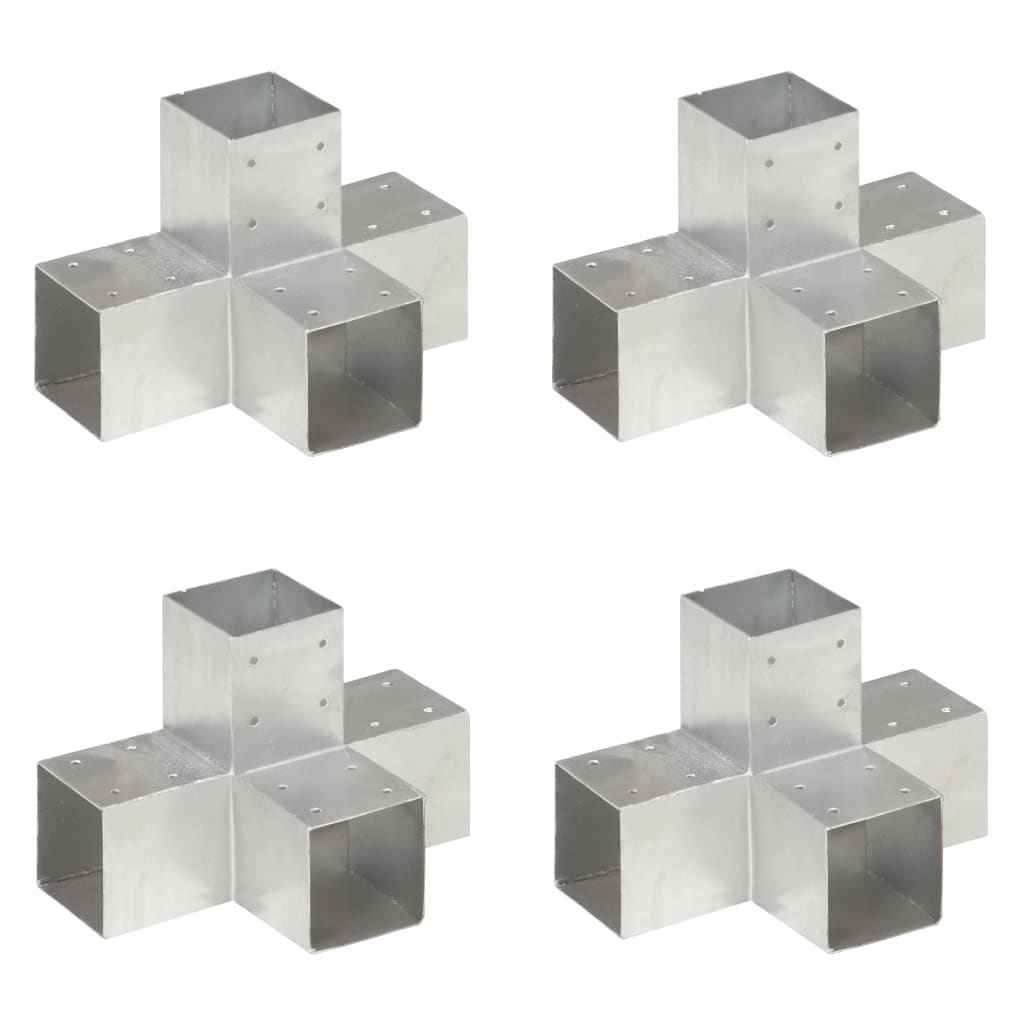 vidaXL Base para poste em forma de L 71x71 mm metal galvanizado