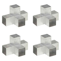 vidaXL Base para poste em forma de L 71x71 mm metal galvanizado