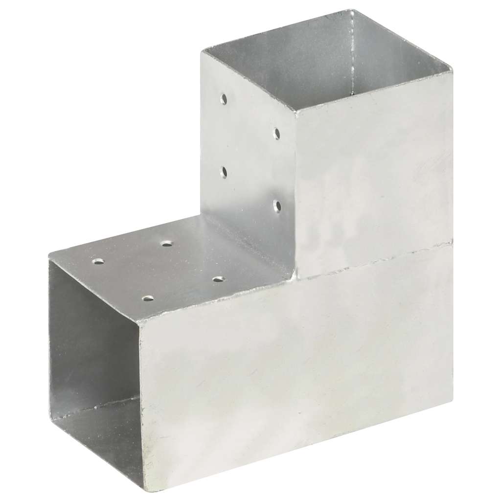 vidaXL Base para poste em forma de L 71x71 mm metal galvanizado