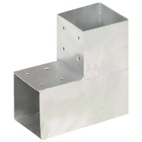 vidaXL Base para poste em forma de L 71x71 mm metal galvanizado