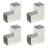 vidaXL Base para poste em forma de L 71x71 mm metal galvanizado