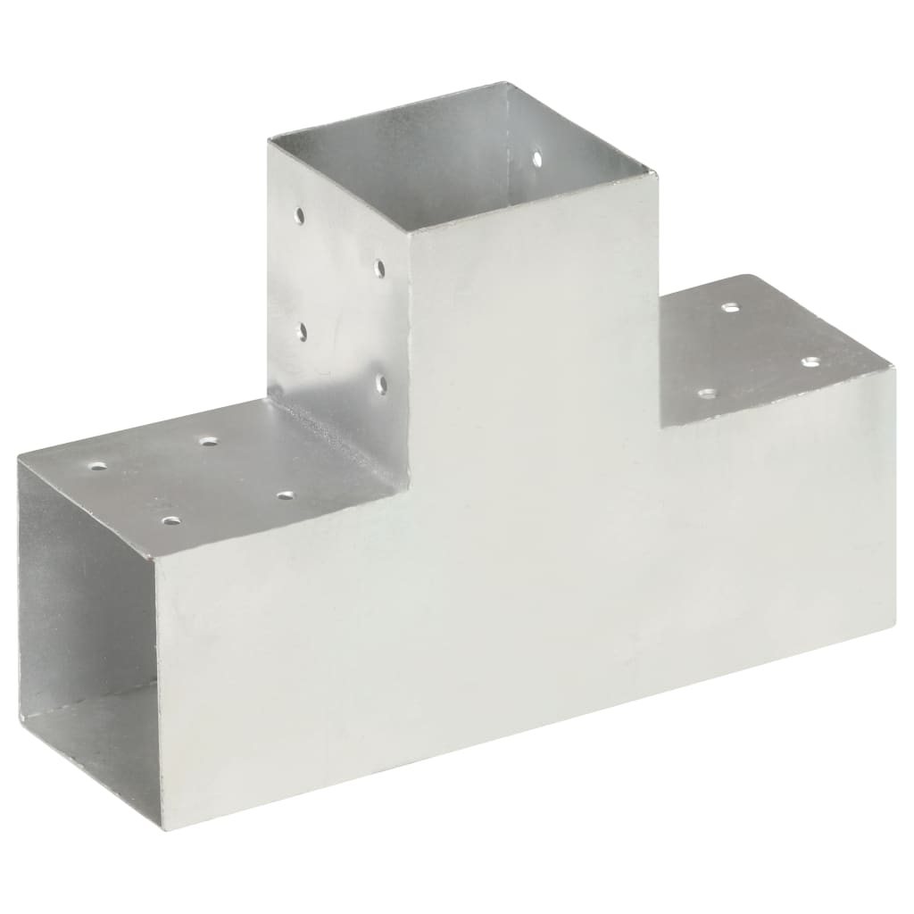 vidaXL Base para poste em forma de L 71x71 mm metal galvanizado