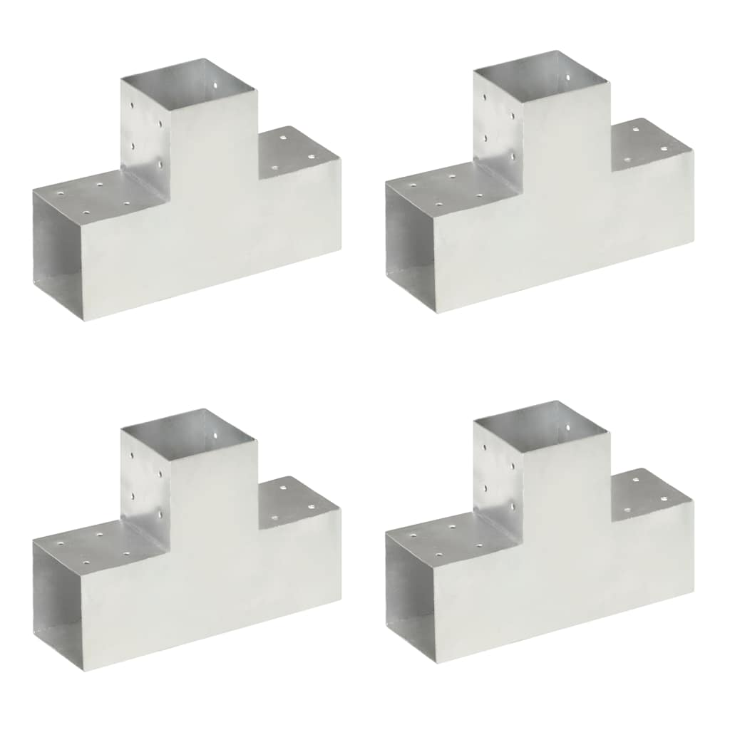 vidaXL Base para poste em forma de L 71x71 mm metal galvanizado