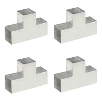 vidaXL Base para poste em forma de L 71x71 mm metal galvanizado