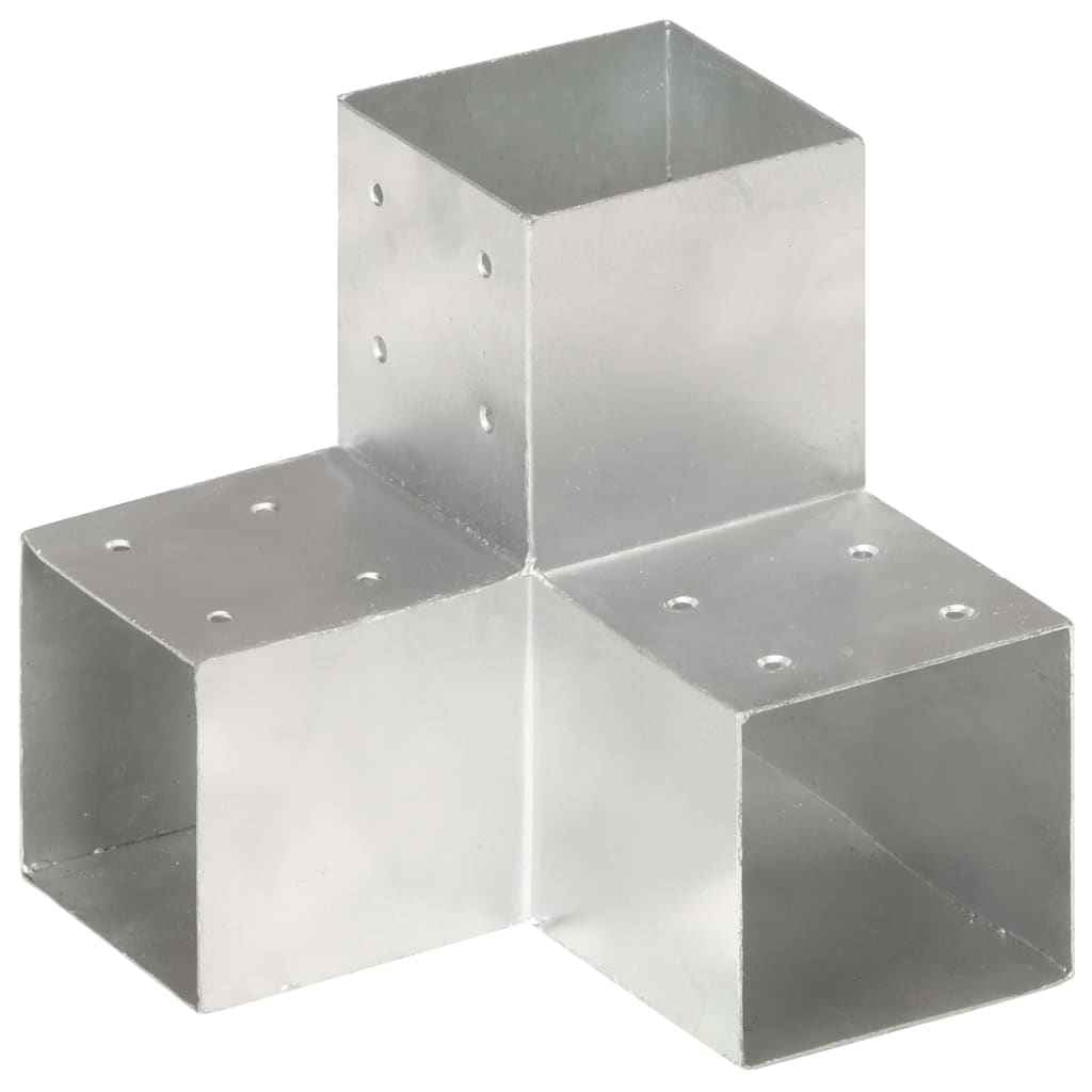 vidaXL Base para poste em forma de L 71x71 mm metal galvanizado