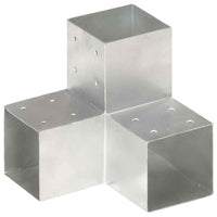 vidaXL Base para poste em forma de L 71x71 mm metal galvanizado