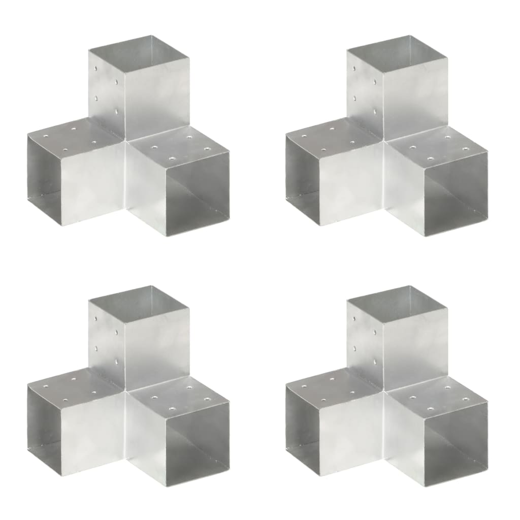 vidaXL Base para poste em forma de L 71x71 mm metal galvanizado