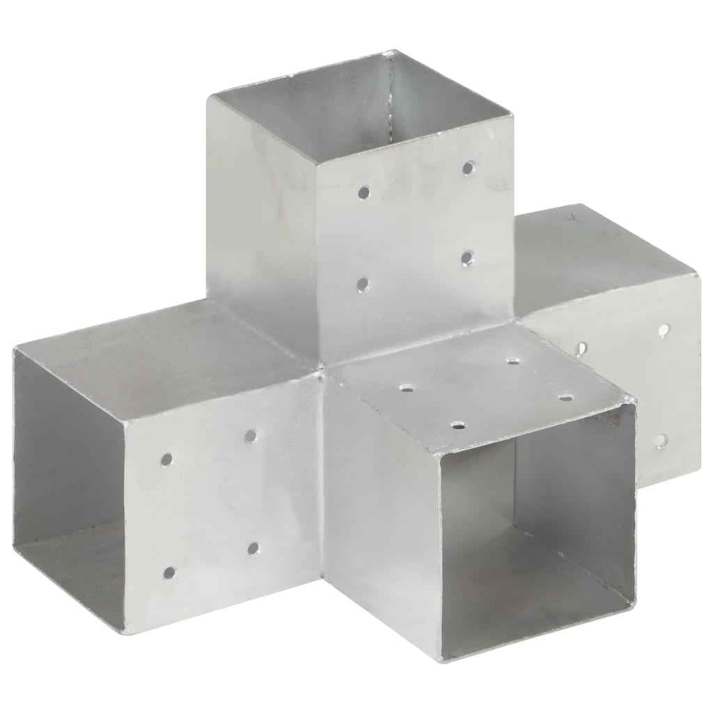 vidaXL Base para poste em forma de L 71x71 mm metal galvanizado