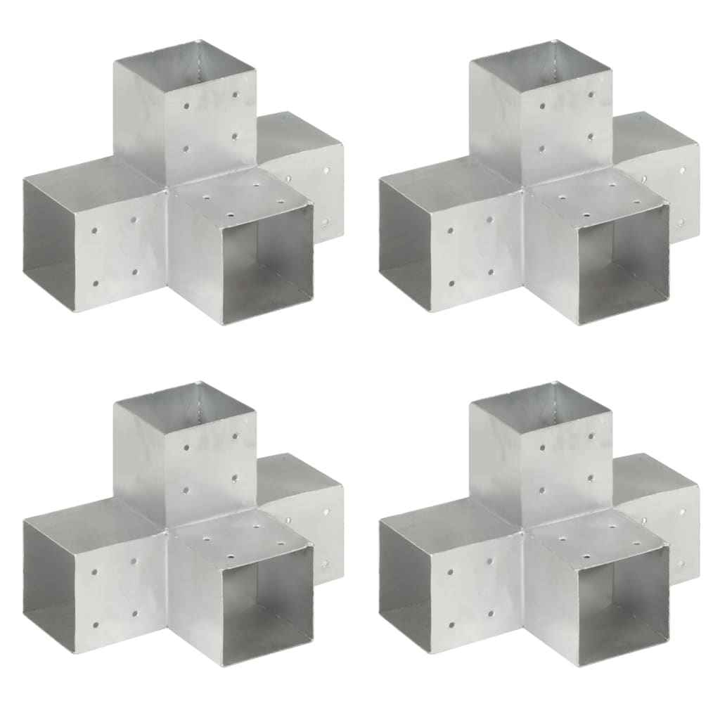 vidaXL Base para poste em forma de L 71x71 mm metal galvanizado