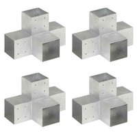 vidaXL Base para poste em forma de L 71x71 mm metal galvanizado