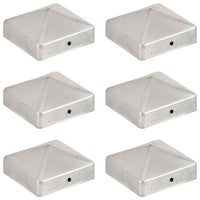 vidaXL Tampas piramidais p/ postes vedação 6pcs aço inoxidável 71x71mm