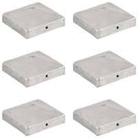vidaXL Tampas piramidais p/ postes vedação 6pcs aço inoxidável 71x71mm
