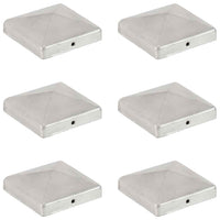 vidaXL Tampas piramidais p/ postes vedação 6pcs aço inoxidável 71x71mm