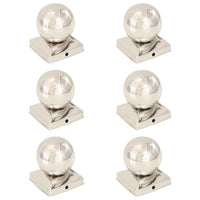 vidaXL Tampas em globo p/ postes vedação 6 pcs aço inoxidável 91x91mm