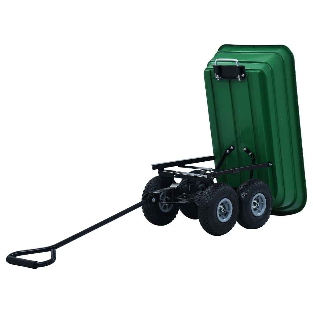 vidaXL Carrinho de mão basculante para jardim 300 kg 75 L verde