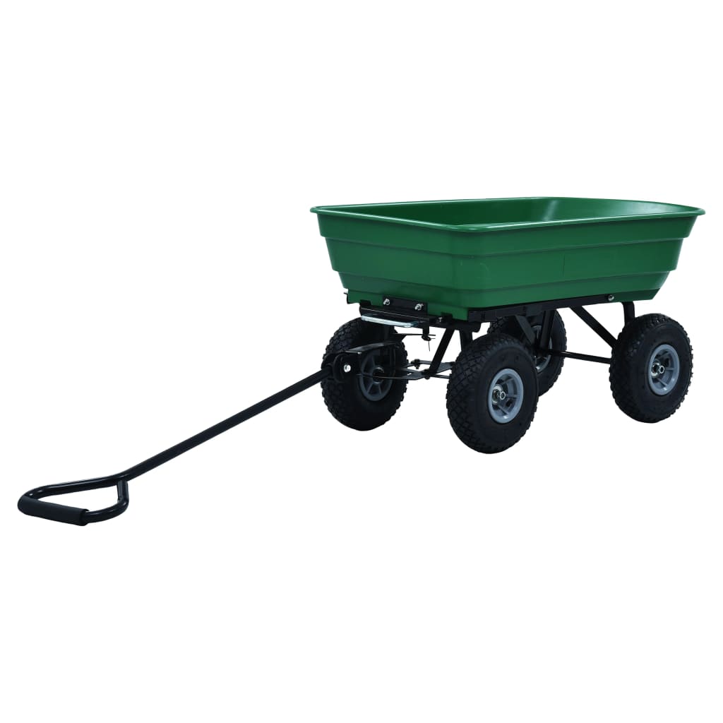 vidaXL Carrinho de mão basculante para jardim 300 kg 75 L verde