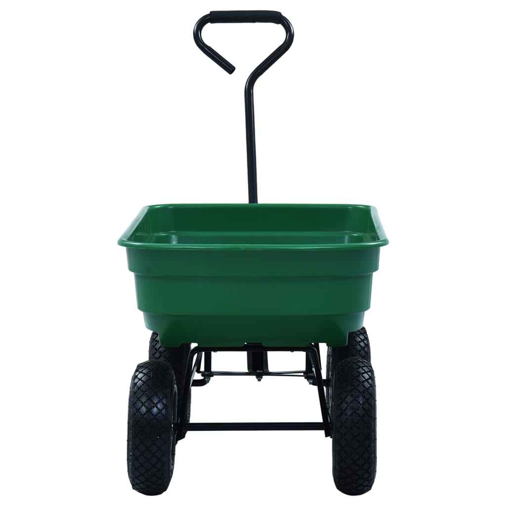 vidaXL Carrinho de mão basculante para jardim 300 kg 75 L verde