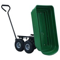 vidaXL Carrinho de mão basculante para jardim 300 kg 75 L verde