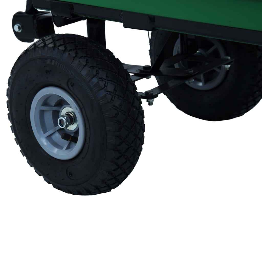 vidaXL Carrinho de mão basculante para jardim 300 kg 75 L verde