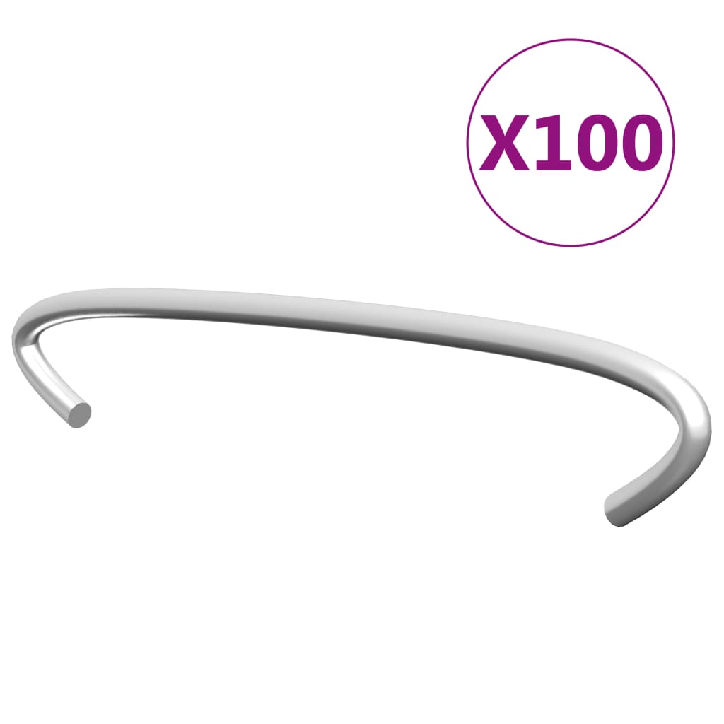 vidaXL Ganchos para gabiões 50 pcs aço galvanizado 10 cm