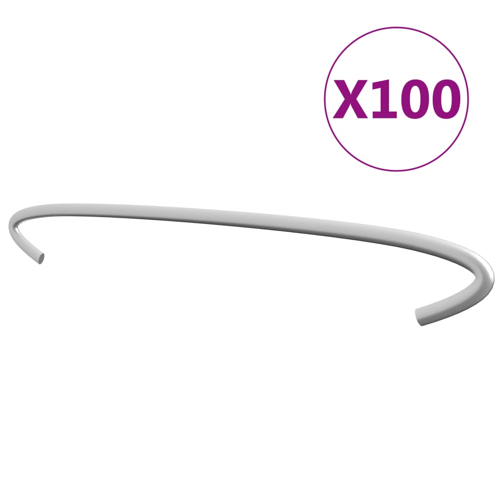 vidaXL Ganchos para gabiões 50 pcs aço galvanizado 10 cm
