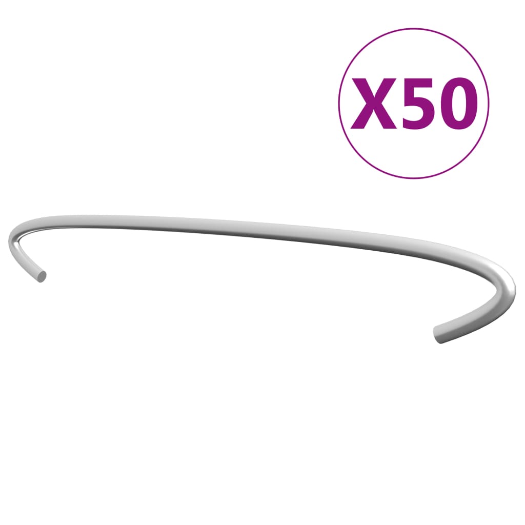 vidaXL Ganchos para gabiões 50 pcs aço galvanizado 10 cm