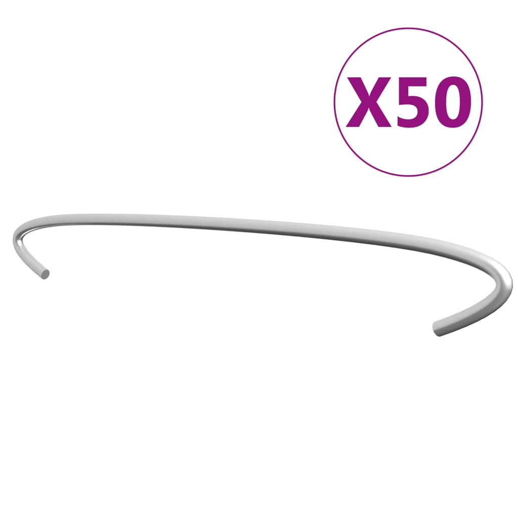 vidaXL Ganchos para gabiões 50 pcs aço galvanizado 10 cm