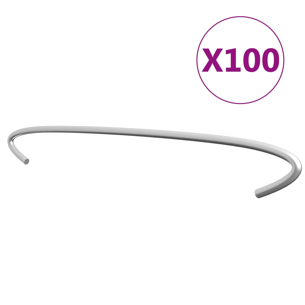 vidaXL Ganchos para gabiões 50 pcs aço galvanizado 10 cm