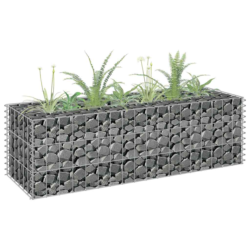 vidaXL Canteiro elevado/cesto gabião 90x30x10 cm aço galvanizado