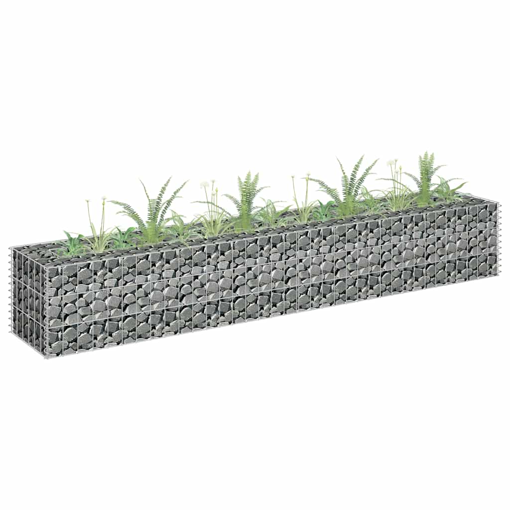vidaXL Canteiro elevado/cesto gabião 90x30x10 cm aço galvanizado