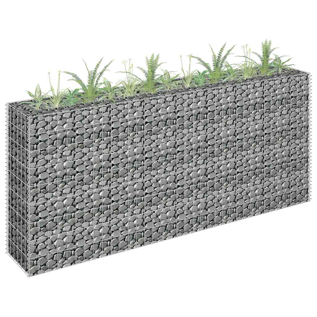 vidaXL Canteiro elevado/cesto gabião 90x30x10 cm aço galvanizado