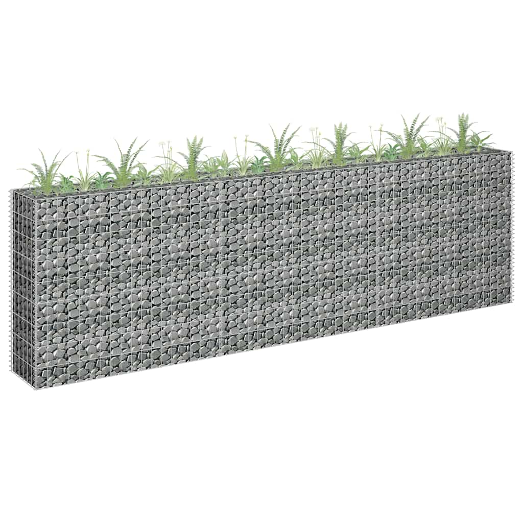 vidaXL Canteiro elevado/cesto gabião 90x30x10 cm aço galvanizado