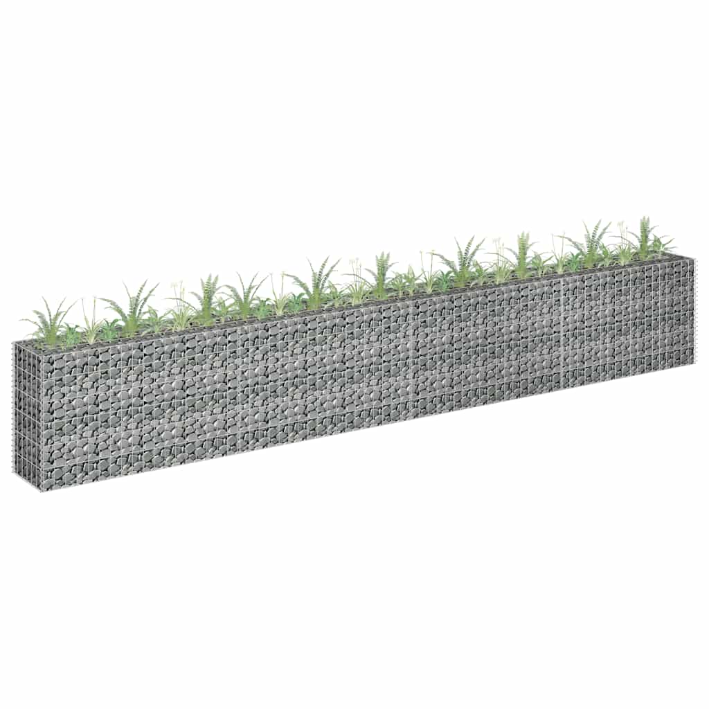 vidaXL Canteiro elevado/cesto gabião 90x30x10 cm aço galvanizado