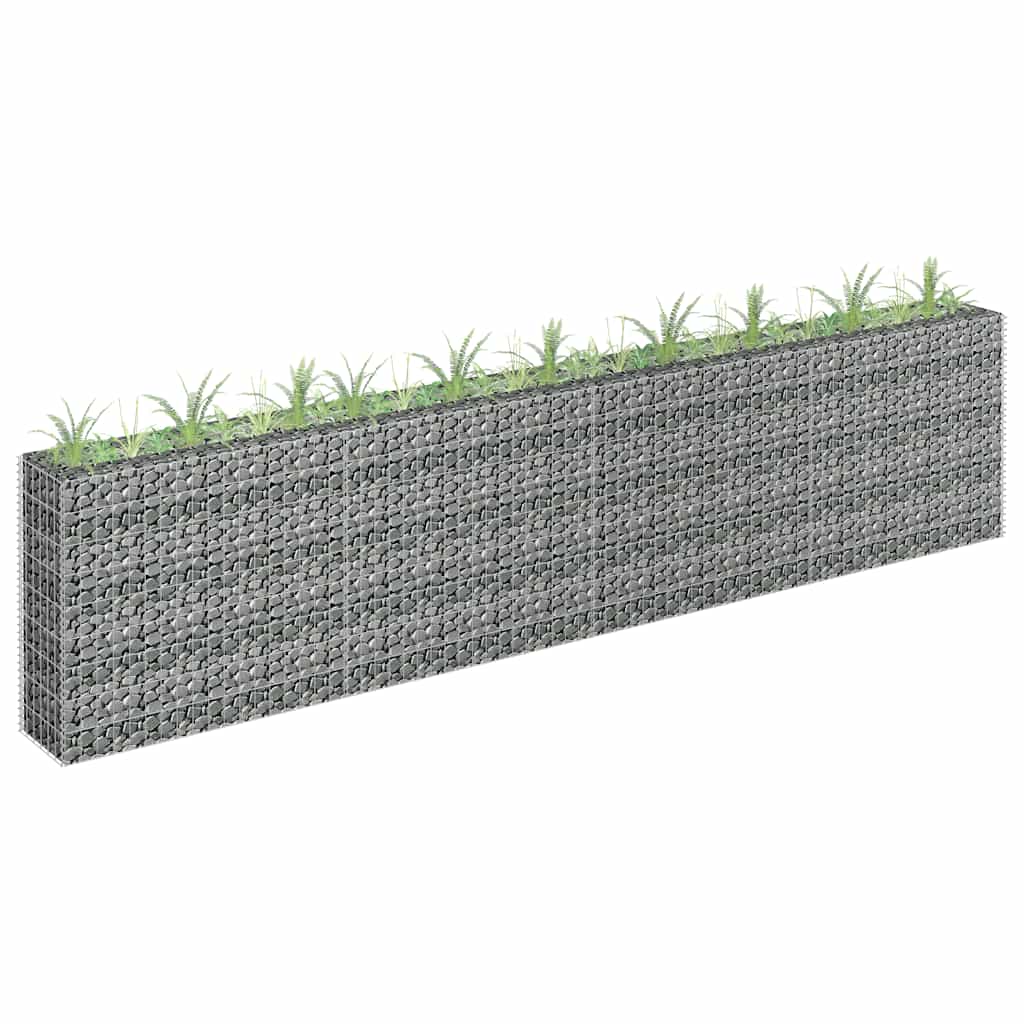 vidaXL Canteiro elevado/cesto gabião 90x30x10 cm aço galvanizado