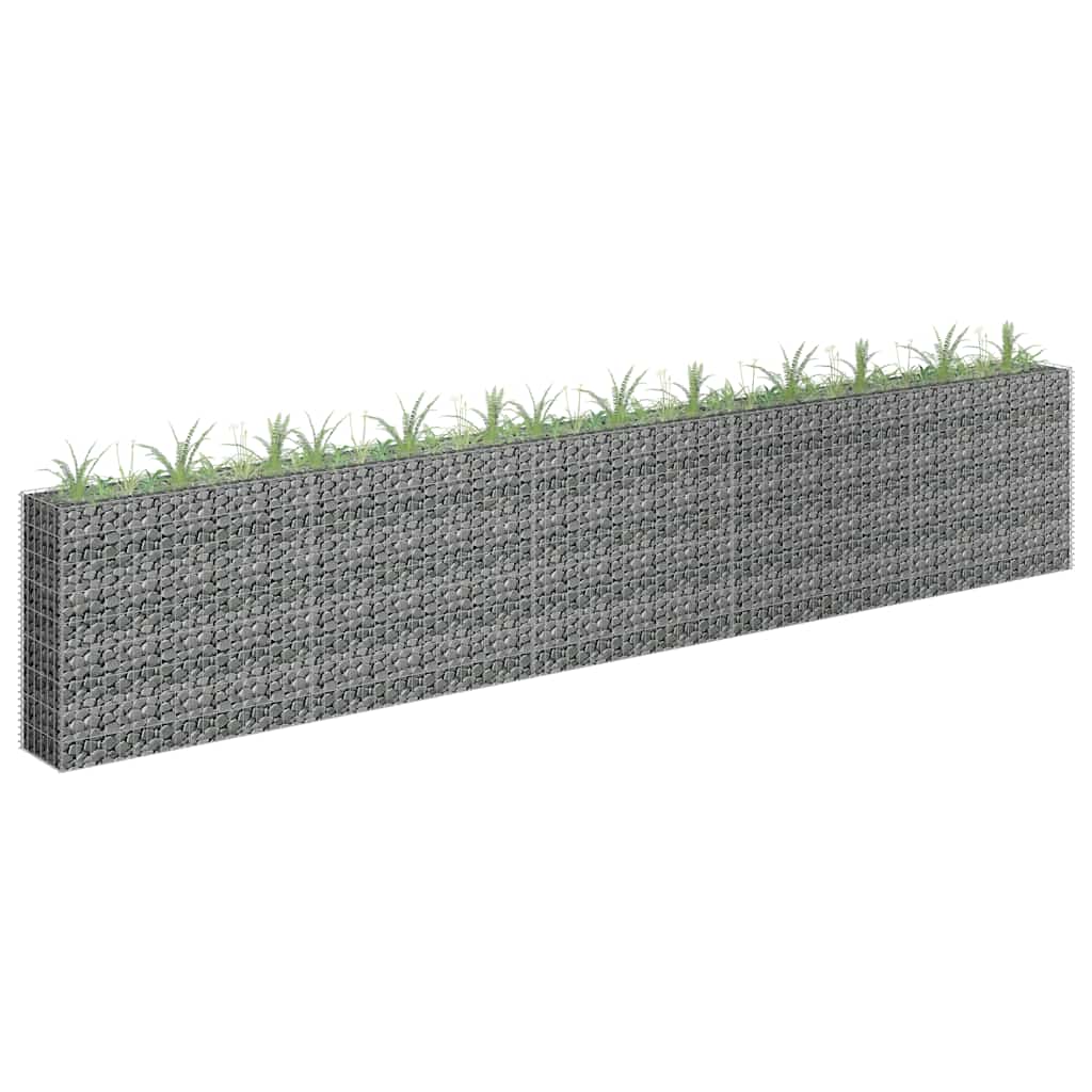 vidaXL Canteiro elevado/cesto gabião 90x30x10 cm aço galvanizado