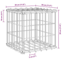 vidaXL Canteiro elevado/cubo gabião 30x30x30 cm fio de aço